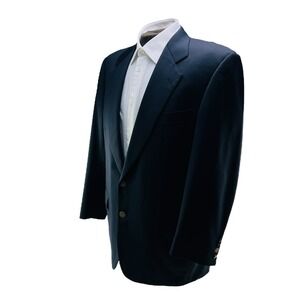 Samuelsohn Blue w/ Bronze Metal 2 Button Loro Piana Super 110 Wool Blazer 43R